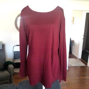Seg'Ments Merino Wool Base Layer Womens XXL Long Sleeve Bergundy NWOT